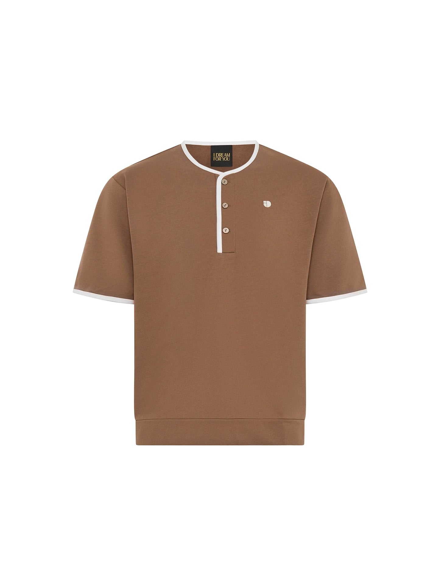 Bound Neck Shirt - Brown
