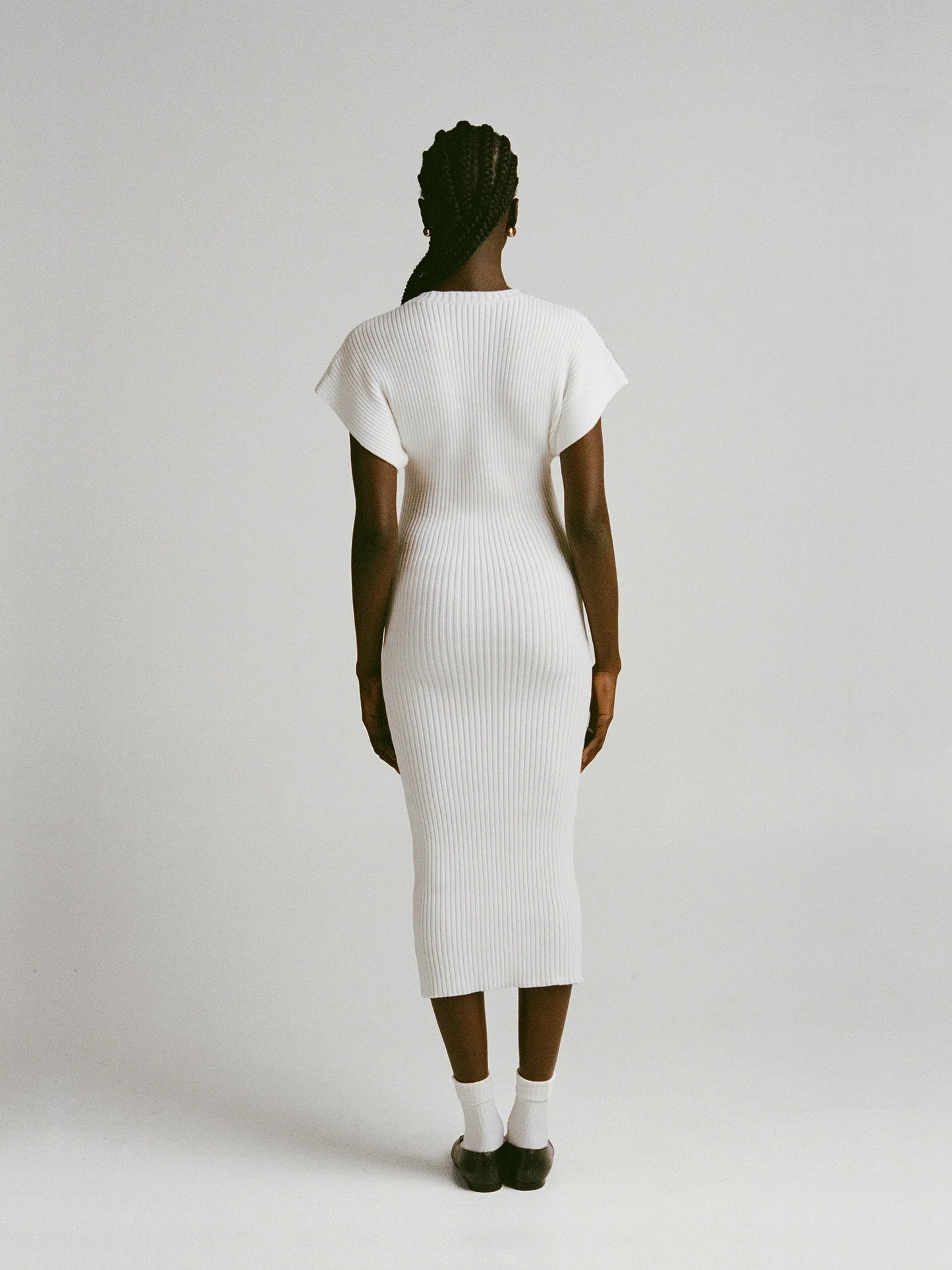 Column Knit Dress - Off White