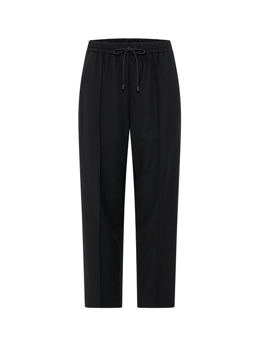 Woven Crop Trouser - Black